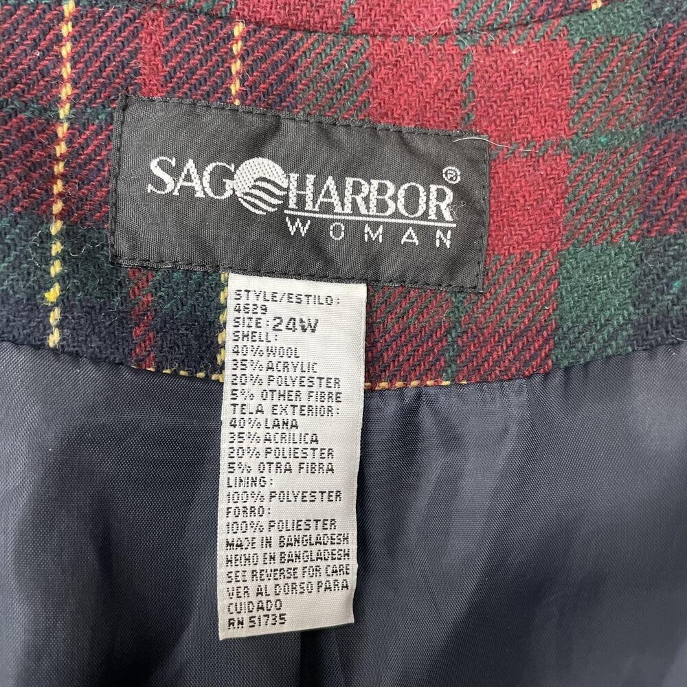 Sag Harbor Blazer Womens 24W Multicolor Wool Tweed Lined Pockets Button - Picture 4 of 7